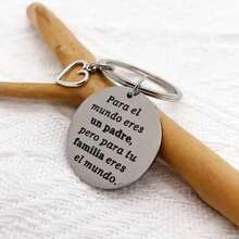 1pc Father's Day Gift Keychain, Blessing Gift For Father, Spanish - Silver - View 7