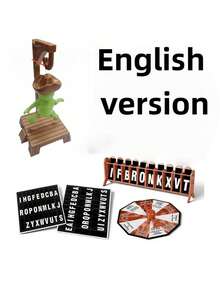 单词游戏，白色西班牙语字母，黑色英语字母。通过转盘决定行动，使用字母方块拼出单词。如果猜错，玩家将逐渐被“绞死”。类似于经典的“猜词游戏”，目标是拼出单词或避免被“处决”。适合多人游戏，休闲娱乐，以及词汇练习。带有神秘单词的绞刑架（ABS材质）。 - 彩色 - 查看 14