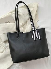 女士时尚多功能手提包，女士手提包，包包，优雅女士手提包，时尚女士手提包，大容量手提包 - 黑色 - 查看 7