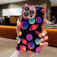 1pcs Colorful Planet Galaxy Phone Case Compatible with Apple Phone17ProMax 16 15 14Plus 11 12 13 ProMax Silicone Antidrop Phone Case Modern Funky Popular Cute Fashion Can Be Given To Friends Can Be Given To A Lover - Rosa - Ver 1