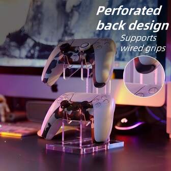 Soporte universal de doble capa para gamepad, organizador de soporte para auriculares y controlador de juegos