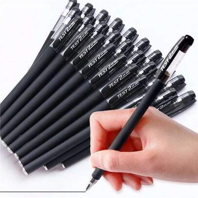 50pcs/Pack Black Matte Ballpoint Pens, Smooth Writing, Non-Bleeding, Multipurpose, Matte Black Business Signing Pens, Suitable For Daily Writing, Signature Testing, Student Supplies, Teacher Office Supplies