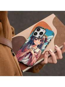 Linda chica de anime, esta funda desmontable 2 en 1 adecuada para 16/15/14/13/12/11 Pro Max Plus tiene una carcasa dura mate duradera con patrones de moda perfectos para regalos de vacaciones, reemplazo de funda de , funda de teléfono desmontable, diseño kawaii, dura y duradera. - Blanco - Ver 6