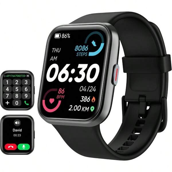 Smart Watch For Men Women With Call Answer/Dial 1.8'' HD Screen Activity Tracker With Built-In Alexa 100 Sport Modes Heart Rate/SpO2/Sleep Monitor IP68 Waterproof Smartwatch For Android IOS
