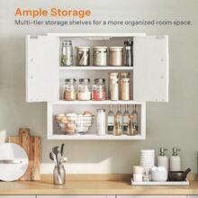 Bathroom Wall Cabinet, Medicine Cabinet, 15 X 7.1 X 16.1Inches, Adjustable Shelf, Over The Toilet Wall Storage Cabinet, For Bathroom, Bedroom, White - mặc định - Xem 5