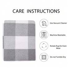 IOHOUZE Buffalo Plaid Checkered Rug 3x5 Ft Front Door Mats, Washable Area Rugs For Front Porch Decor, Spring Summer Welcome Mats Outdoor, Gray White Rug For Farmhouse/Entryway/Home Entrance,One-Size,GreyandWhite3x5Rectangular - GreyandWhite3x5Rectangular - View 6