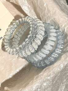 4 chiếc dây buộc tóc xoắn ốc, dây chun buộc tóc nữ, phụ kiện tóc mùa hè đa năng, dây buộc tóc thanh lịch tối giản, dây buộc tóc đuôi ngựa co giãn cao, thích hợp cho kỳ nghỉ, du lịch. - Nhiều màu - Xem 9