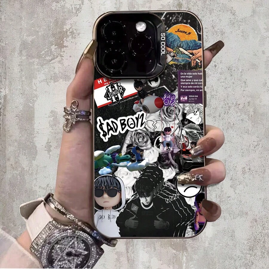 Un producto de Juniorh |   Estilo de arte de rap mexicano - Duradero |   Protección para la cámara |   A prueba de golpes y resistente a caídas |   Lujoso extremo plateado |   Cómodo y antideslizante |   Sutil y minimalista, tecnología IMD con impresión plana adecuada para iPhone 17/16/15/14/13/12/11 - Color 1 - Ver 1