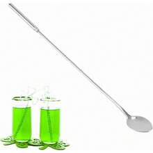 Bebida Larga de la Barra de la lágrima del Acero Inoxidable de Hanlde Que Bebe Las cucharas del agitador del cóctel,36982593 - Multicolor - Ver 1