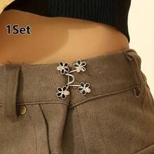 1/2/4对装花朵扣腰带，可拆卸腰夹，腰带配件，裤夹腰部收紧器 - 彩色 - 查看 14