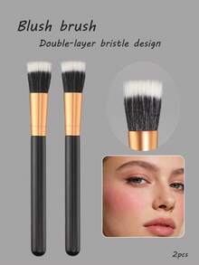 Soft Fiber Blush Brush / Highlighter Brush, Dual-Layer Design + Lightweight Diffused Application, Natural Transition Without Clumping, Beginner-Friendly - Multicolor - View 7