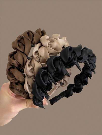3pcs/1pc Fashion Pleated Wavy Headband, Versatile Fabric Hair Accessories Suitable For Daily, Home, School, Beach, Work, Party, Holiday, Birthday, Mother's Day Gift, Back To School Season Hairband
