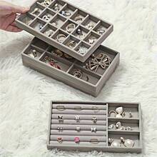 Christmas Velvet Jewelry Box | Multipurpose Storage For Rings, Earrings, Necklaces, Bracelets - Includes Removable Dividers And Filling Tray, Ideal For Students And Gifting, Jewelry Trays - Multicolor - View 7