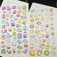 1 pieza Pegatina 3D con relieve de diamante, pegatina 3D de cristal adhesiva fuerte con lindos animales como gatos y perros, pegatina decorativa hecha a mano, nueva pegatina de estilo de dibujos animados adorable al estilo INS - se puede usar para decorar diarios, fundas de teléfono, escritorios, habitaciones, tapas de portátiles, etc. - Multicolor - Ver 11
