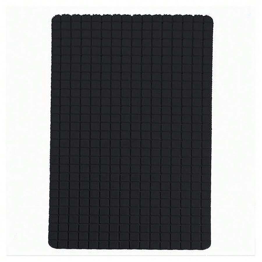 OISE ART STORE Tappeto Tappetino Antiscivolo Per Bagno Arredo 69x39cm Nero Con Quadratini 69775 - - Multicolore - Visualizzare 1