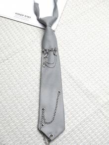 1pc Women's Tassel Chain Tie-Free Collar, Suitable For Casual, School, Street, And Daily Wear