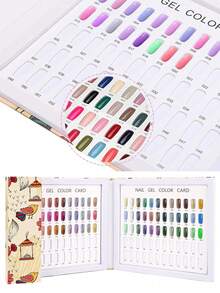 120 Colors Nail Polish Display Book, Includes 120 Pieces False Nails, Nail Polish Gel Display Chart, Nail Salon Studio Nail Art Sample Color Card Cardboard Nail Design Display Box - Multicolor - View 8