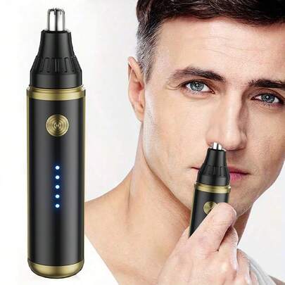 500mAh USB Rechargeable Electric Nose Hair Trimmer, Painless Nose, Ear, Eyebrow & Facial Hair Remover, Unisex