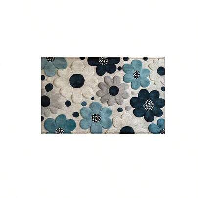 1 件优雅花卉图案羊毛浴室垫，防滑超柔软，可用作浴室垫、门垫和吸水垫，适用于浴室、卧室、厨房、门厅、室内和室外，是家居装饰、浴室配件和装饰品的理想之选，也是完美的乔迁礼物。可用于房间装饰、返校季门厅装饰、浴室和厨房装饰。