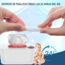 Calentador de Toallitas Húmedas,Calentador Toallitas Humedas con Luz de Noche,Calentamiento a Temperatura Constante y Silenciar, Calentador de Toallitas,Temperatura Ajustable,para Viajes y Familiares - Blanco - Ver 4