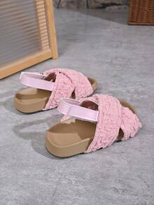 Kids Summer Sandals, New Fashion Open-Toe Princess Shoes, Soft Bottom Toddler Girls Slippers - Pink - View 4