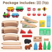 SainSmart Jr. Juego de Tren de Madera para niños pequeños con Pistas de Tren de Doble Cara para Brio Thomas  y Doug Tren de Juguete de Madera para niños y niñas de 3 4 5 años - como en la foto - Ver 3