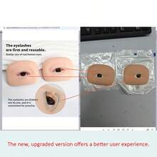 2pcs Hyper-Realistic Eyelash Practice Tools, Silicone Lifelike Upper & Lower Eyelash Head Model, Compact Portable Model Head, Silicone Eyelash Training Module, Suitable For Beginners Practice, Novice Eyelash Extension Tools, Portable Eyelash Extension Tools, With Realistic Eyelash Design, Summer Wedding Gift, Suitable For Women, Easy To Apply And Remove, Eyelash Extension Training, Beginner Beauty Tools, Natural Eyelashes, Beauty Tools, Eyelash Supplier, Eyelash Accessories, Hairstyling Eyelashes - Multicolor - View 9