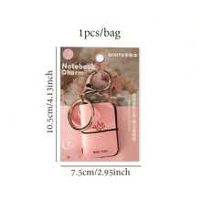 [Diario portátil] Mini diario de notas con llavero | 1 pieza | Papel de colores variados | Portátil | Diversos escenarios | Elegante - Multicolor - Ver 6