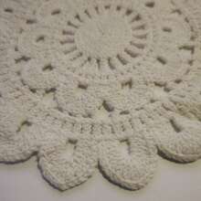 1pc Handmade Crochet Flower Coaster, Lace Hollow Knitted Coffee Cup Mat In Beige, Handcraft Sunflower Knitted Placemat, Heat-Resistant Artistic Round Coaster For Home, Suitable For All Seasons - Beige - View 6