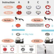 Bộ 400 nút bấm năm chấu, bộ nút bấm kim loại kèm kìm bấm và hộp đựng, dùng cho đồ thủ công DIY, quần áo, mũ, túi xách (Màu ngẫu nhiên) - Bạc - Xem 6