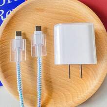 funda Protector cable USB C cargador para Samsung Wire Saver Case para Samsung Galaxy S24/S23/S22/A55/A15/Flip 6/5/4/ Type-C Charger (Transparente, para Cargador 25W),36986191 - Multicolor - Ver 6