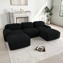 Sofas & Couches - Black + Corduroy + 3 Seat - View 4