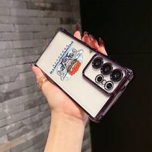 Funda de teléfono de dibujos animados con VP, adecuada para S25, S24, S23, S21 FE Ultra Plus, ofrece panel trasero suave y transparente con características anti-caída tanto para 4G como para 5G. - Colores mixtos - Ver 6