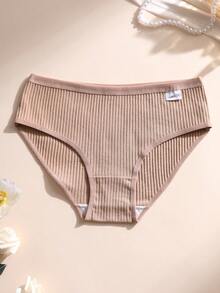 7条装女士罗纹棉质内裤，性感低腰女士三角裤，舒适透气运动内裤 - 彩色 - 查看 6