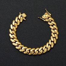 1pc 12mm 316L Stainless Steel Miami Curb Chain Nekclace Or Bracelet  For Men Jewelry Cuban Link Chain Necklaces For Men Gold Chain Cuban Link Chain Women Baddies Chain  Bracelets For Men Accessories Suitable As Valentine's Day Gift, For Party And Daily Wear - 12毫米(0.47吋) - 查看 11