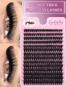 280pcs 60D Mix Cluster Eyelash, 0.05mm Thickness, D Curl, 8mm-16mm Mix Length, Natural Style Russian Flat Dense Fluffy Handmade Mink Eyelash Cluster For Halloween Theatrical Makeup, Festival Makeup, Christmas Makeup, Beginner Essentiallash Clusters,Eyelash Clusters,Individual Eyelashes,Lashes,Fake Lashes - D - View 1