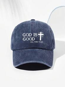 1pc Unisex God Is Good Cross Print Vintage Soft Top Baseball Cap, Fashion Sun-Shading Breathable Adjustable Hat, Versatile Trucker Hat Suitable For Daily Wear And Outdoor Activities - M - View 22