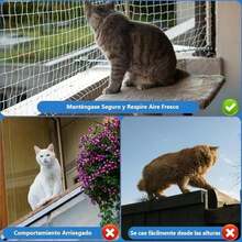 Red de balcón para Mascotas,Red de  para Gatos,Red Antipájaros para Balcón,Barrera para Perros,Malla de Nailon para Mascotas,Adecuado para Balcones, Ventanas, Escaleras (6M*3M) - 6M*3M - Ver 6