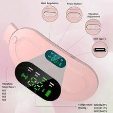 Portable Automatic Heating Pad ForMenstrual Cramps Relief, Adjustable Belt Belly Heatpad Wrap With Massage & Heat Therapy,CordlessComfort For Daily Use, Ldeal Gift Heavy Duty Weightlifting Wrist Straps Waist Trimmer Trainer Belt BackSupport Women's - 粉色 - 查看 3
