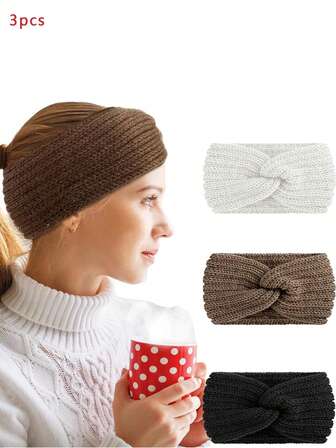 1/3 piezas Diadema de punto multicolor casual y cómoda para mujer, adecuada para uso diario como accesorio de moda para el cabello
