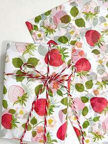 5/10/20/40张草莓图案礼品包装纸，20*14英寸，适用于春夏季节、婚礼、情人节、生日礼物包装、花束包装、礼品袋填充和派对礼物。 - 彩色 - 查看 7