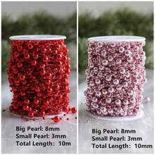 1pc/2pcs (10m/5m) Faux Pearl Beaded Garland Chain, Suitable For Valentine's Day, Wedding, Party, Indoor/Outdoor Home Decor, Gardening Decor, Bridal Shower, Anniversary & Holiday Decor, Christmas Decor And DIY Jewelry Making; Artificial Blue Pearl Beaded Garland Chain, Suitable For DIY Wedding Party Bouquet Decor, Fireplace, Holiday Decor, Crafts, Bead Curtain. - Multicolor - View 31