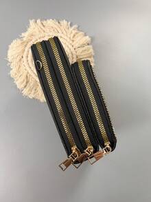 波西米亚神秘之眼三层拉链钱包，女士多层斜挎包，多功能手机袋，大容量可分别收纳手机、钥匙、口红和其他日常必需品 - 金色 - 查看 7