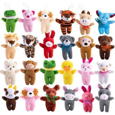 Hekyip Juego de Mini Animales de Peluche, Juguetes de Peluche de Animales de la Selva, Caza de Pascua, Rellenos de cestas (De pie),36981153