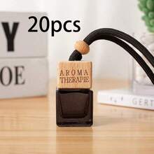 10pcs Customized Text Rectangular Glass Perfume Bottles, Square Shaped Car Fragrance Bottle Empty, Car Accessories
