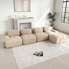 Sofas & Couches - Beige + Corduroy + 4 Seat - View 4