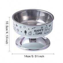 1pc Pet Elevated Bowl, Anti-Spill & Neck Protection, Large Capacity Pet Bowl With Cute Cartoon Design, Suitable For Cats And Small Dogs - Multicolor - View 13