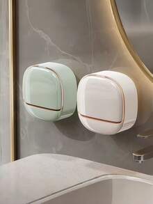 壁挂式带沥水皂碟，浴室皂盒收纳盒，旅行收纳盒，收纳盒，壁挂式PP皂碟，带盖浴室沥水皂碟，防水皂碟，餐具收纳盒，旅行收纳盒，收纳盒。双层皂架，带粘胶条，带沥水托盘，带沥水功能。 - 彩色 - 查看 10