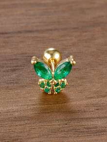 1 chiếc khuyên tai hình bướm nhỏ bằng thép không gỉ đính đá Zirconia dành cho nữ, mạ vàng 18K, kiểu khuyên tai xoắn ốc, khuyên tai sụn tai, trang sức xỏ khuyên vành tai. - Loại bướm - Xem 15