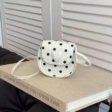 1个PU皮革波点迷你单肩包，女孩斜挎零钱包 - A - 查看 12